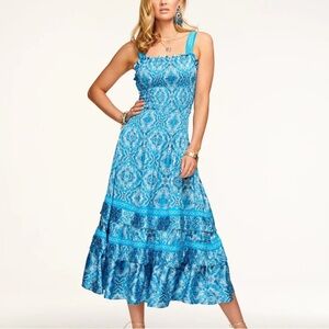 Ramy Brook Printed Sia Smocked Midi Dress medium